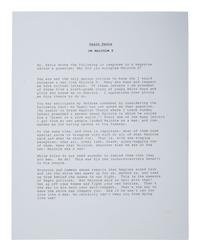 [CIVIL RIGHTS]. DAVIS, Ossie (1917-2005). Typed document signed in ink ("Ossie Davis"), in response to a magazine editor's question asking why he eulogized Malcolm X.