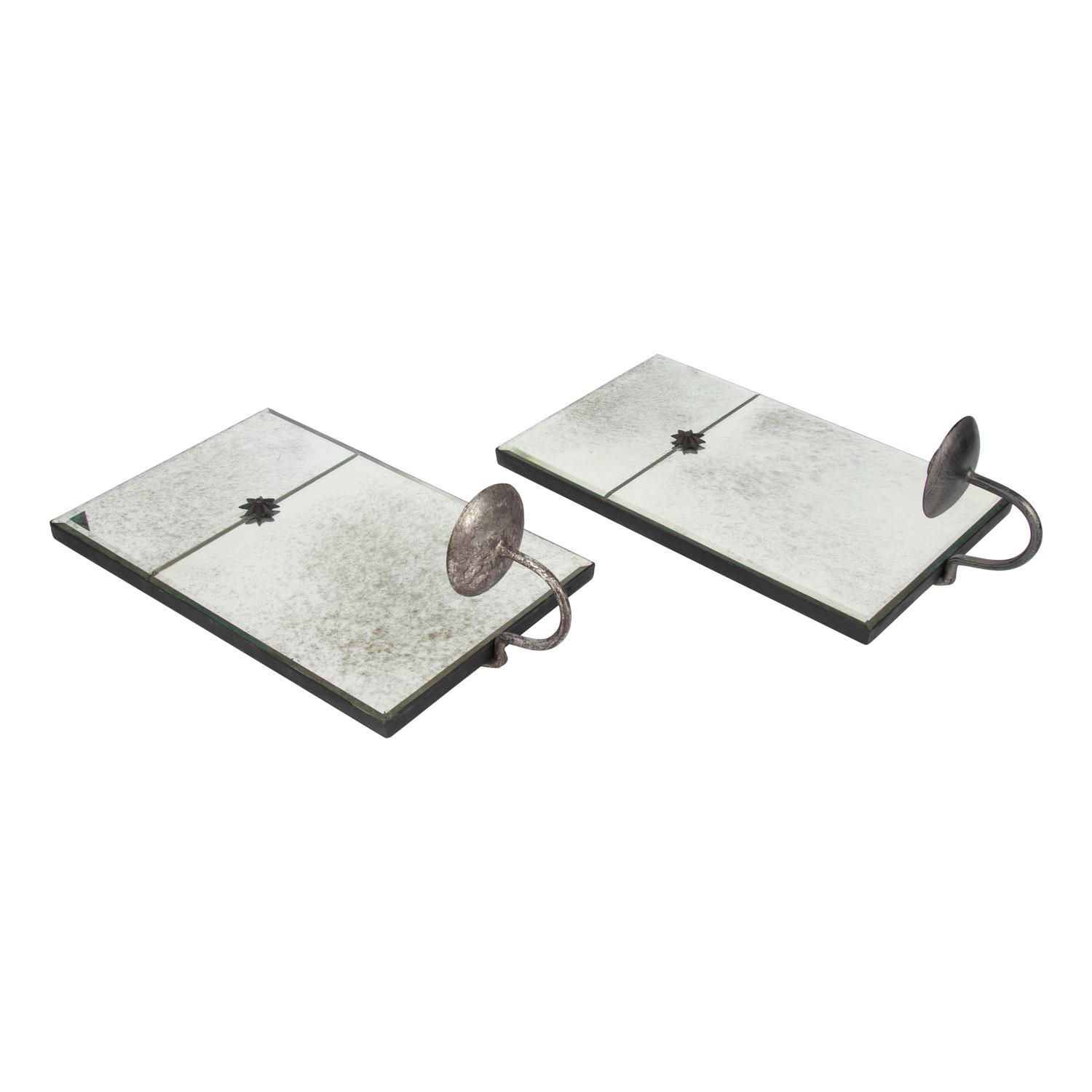 A Pair of Mirrored Single-Light Sconces