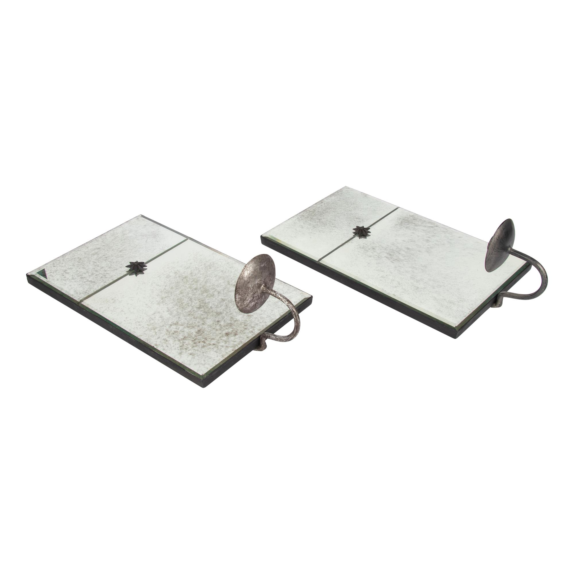 A Pair of Mirrored Single-Light Sconces