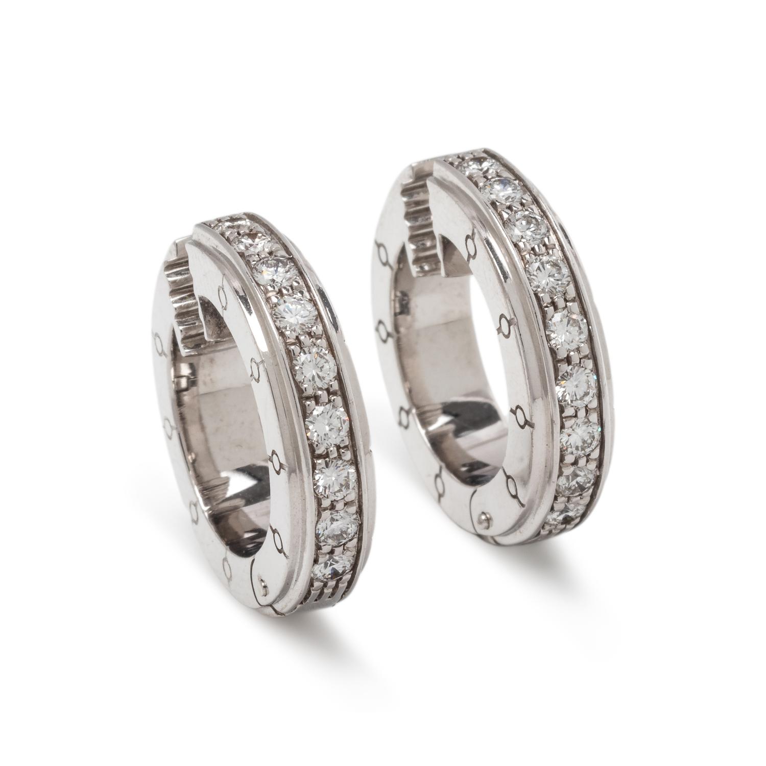 MAUBOUSSIN, DIAMOND HOOP EARRINGS