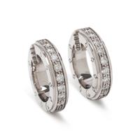 MAUBOUSSIN, DIAMOND HOOP EARRINGS
