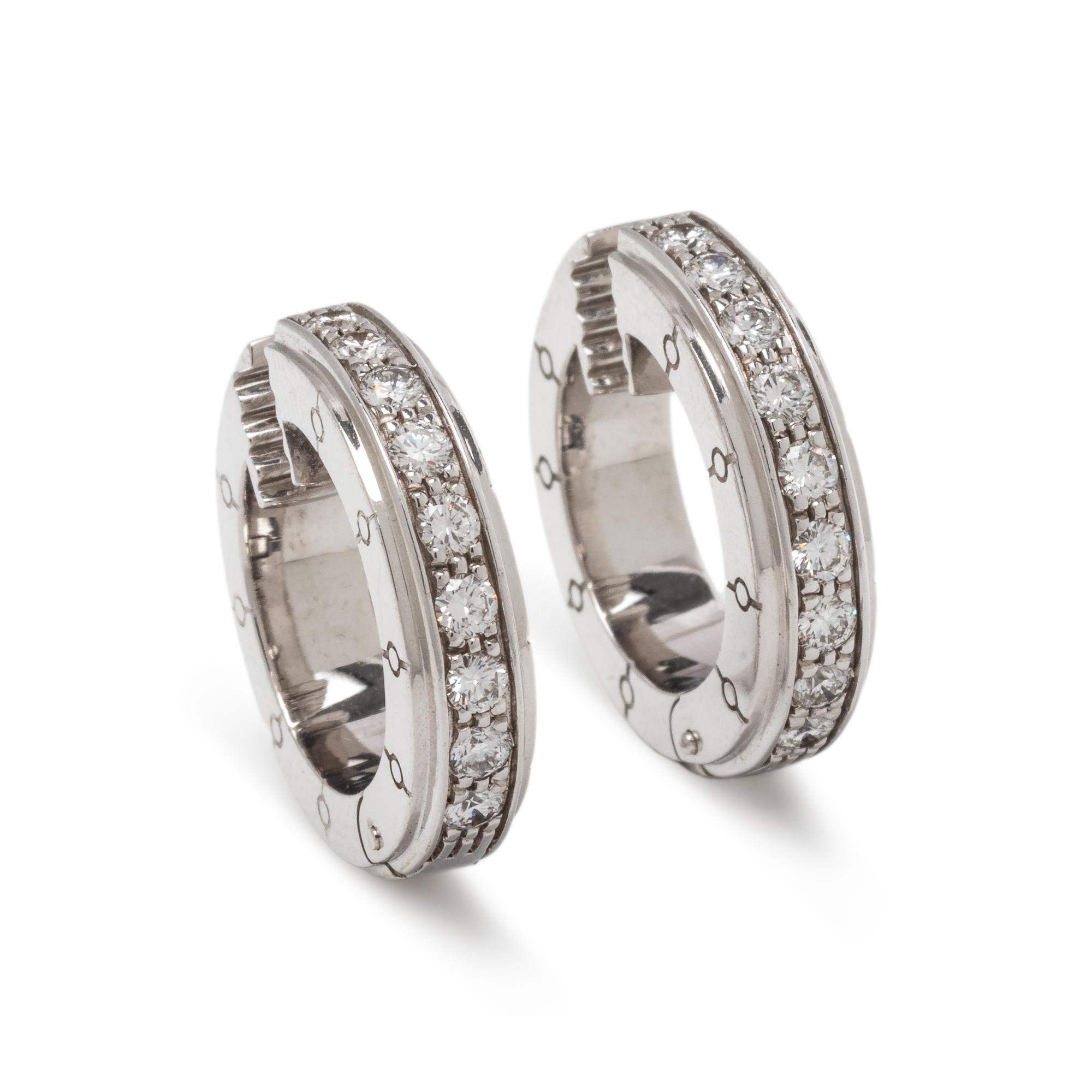 MAUBOUSSIN, DIAMOND HOOP EARRINGS