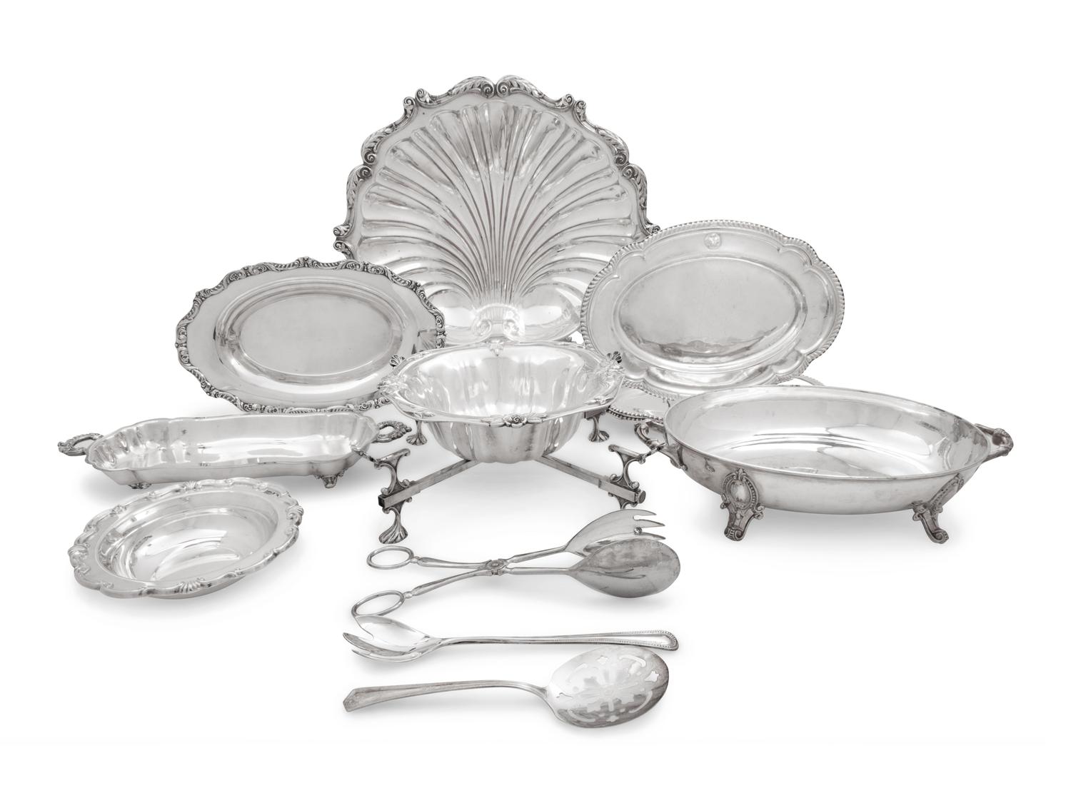 A Large Collection of Silver-Plate Serving and Table Articles