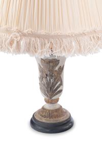A Pair of Painted and Parcel-Gilt Cast Metal Table Lamps