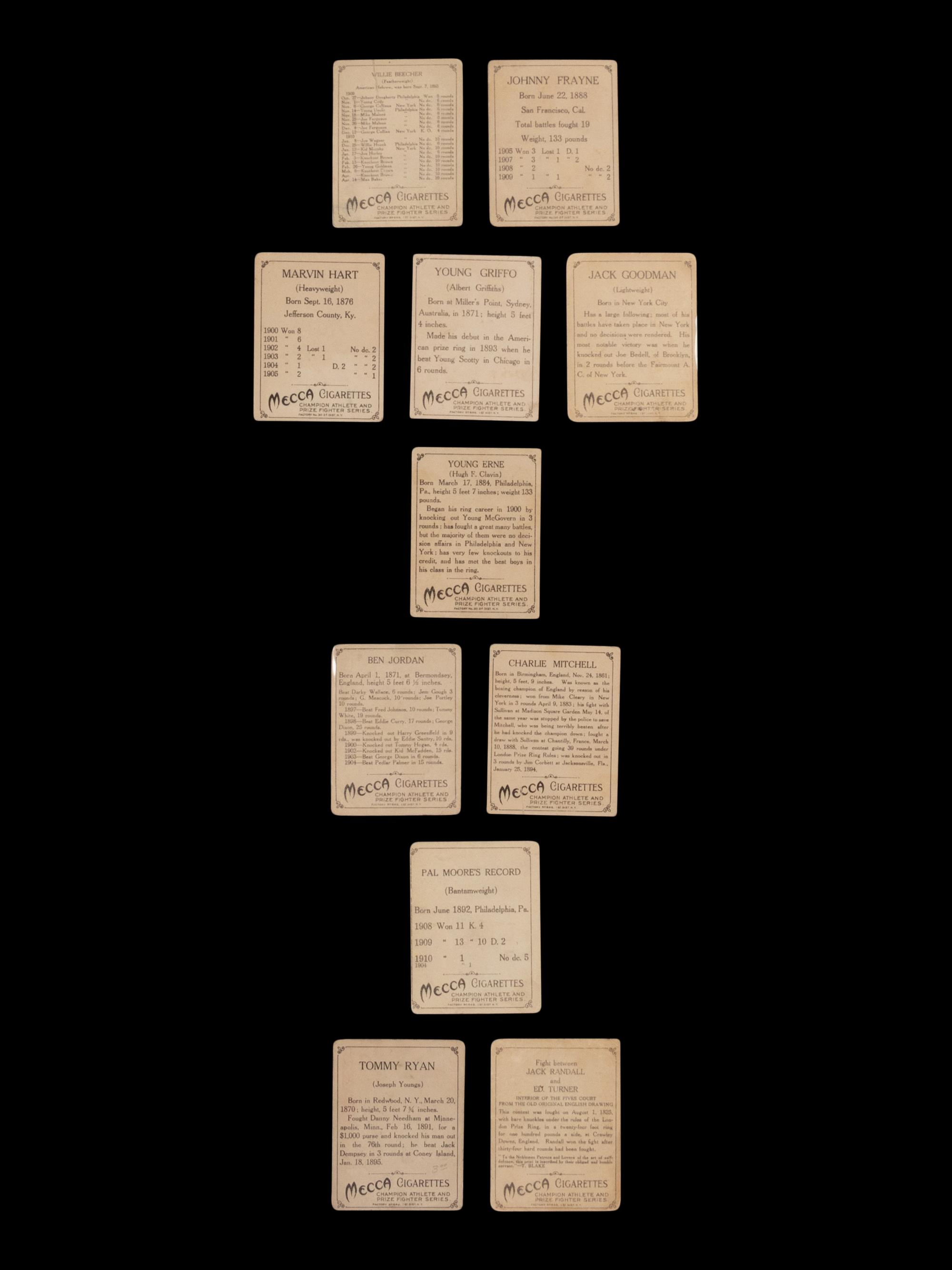 A Group of 11 1910 T220 Boxing Cards