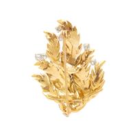 DIAMOND LEAF BROOCH