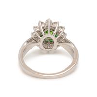 TSAVORITE GARNET AND DIAMOND RING