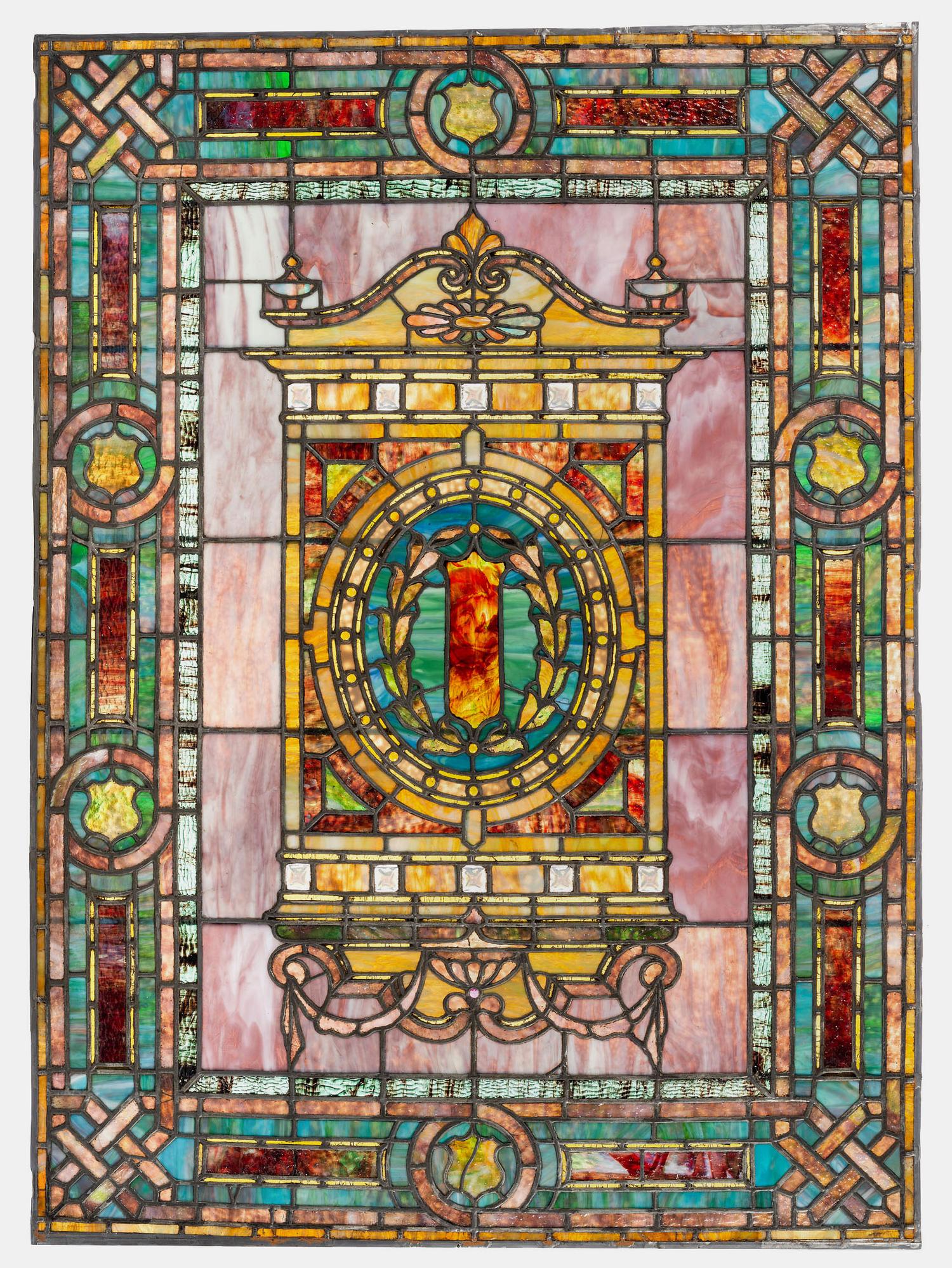 Arts and Crafts Leaded Glass Window, Circa 1900-1915…