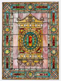 Arts and Crafts Leaded Glass Window, Circa 1900-1915…