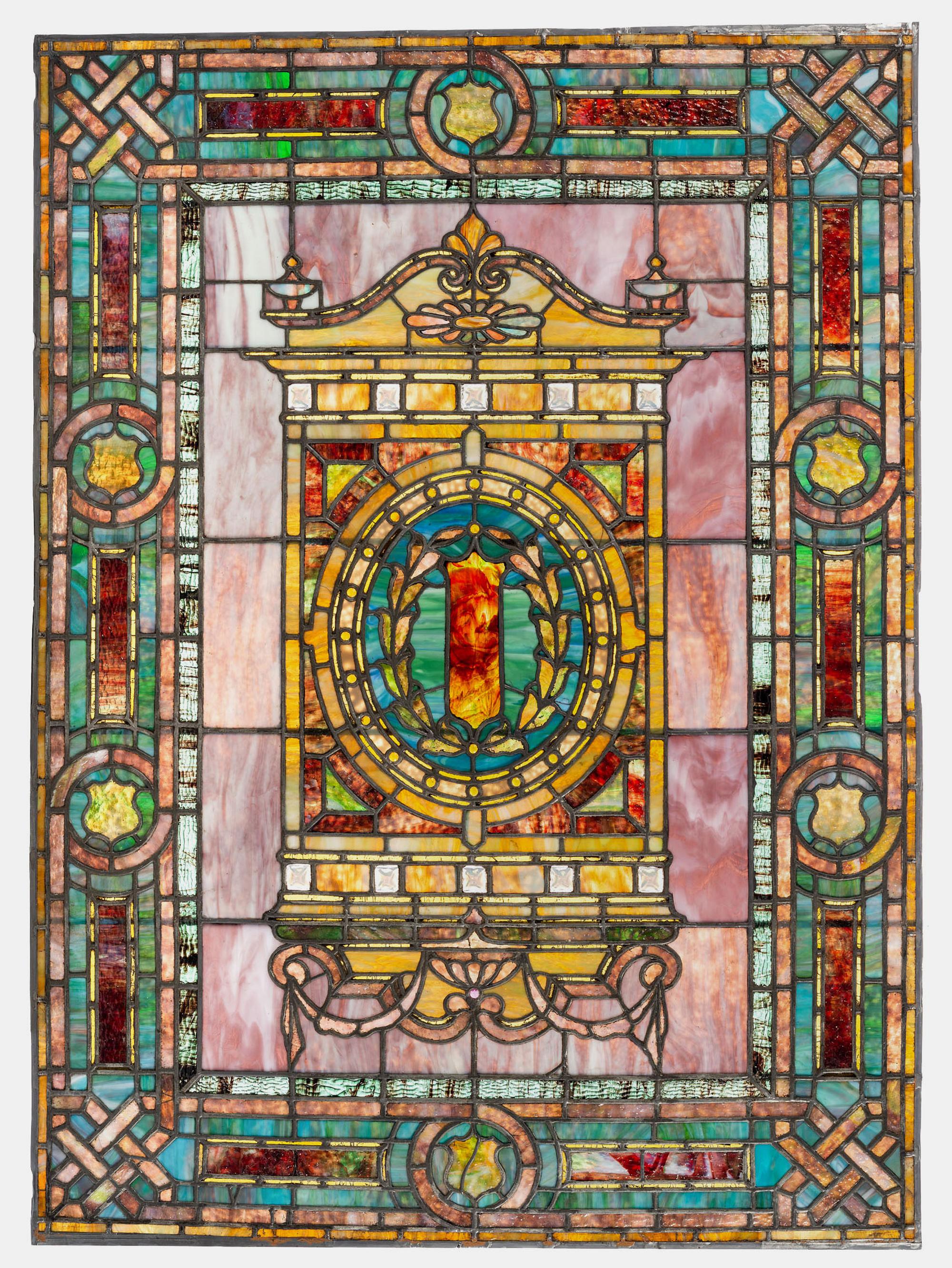 Arts and Crafts Leaded Glass Window, Circa 1900-1915…