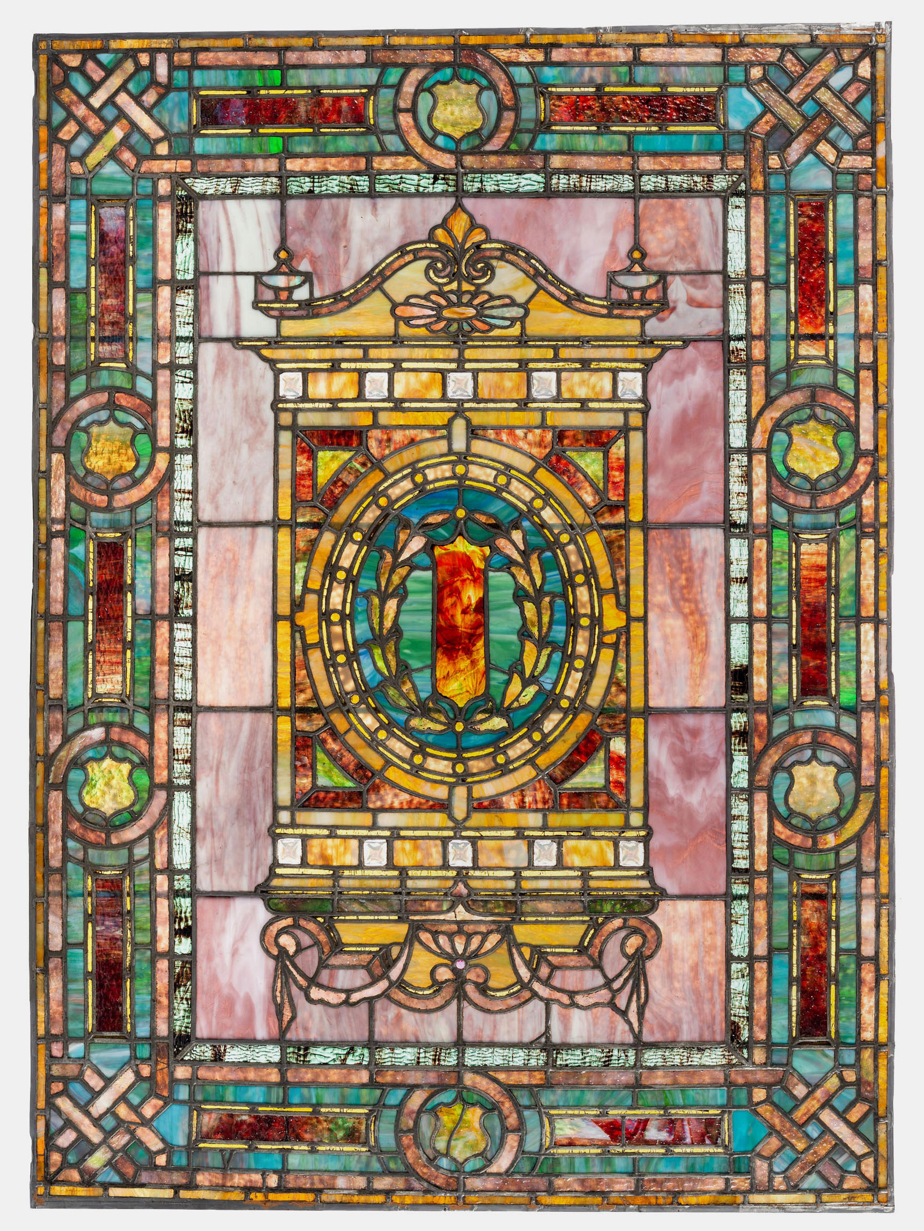 Arts and Crafts Leaded Glass Window, Circa 1900-1915…