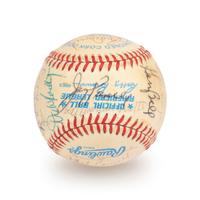 A Boston Red Sox Multi Signed Autograph Baseball With 29 Signatures Including Ted Williams (Beckett Authentication Services Letter BAS Certified),