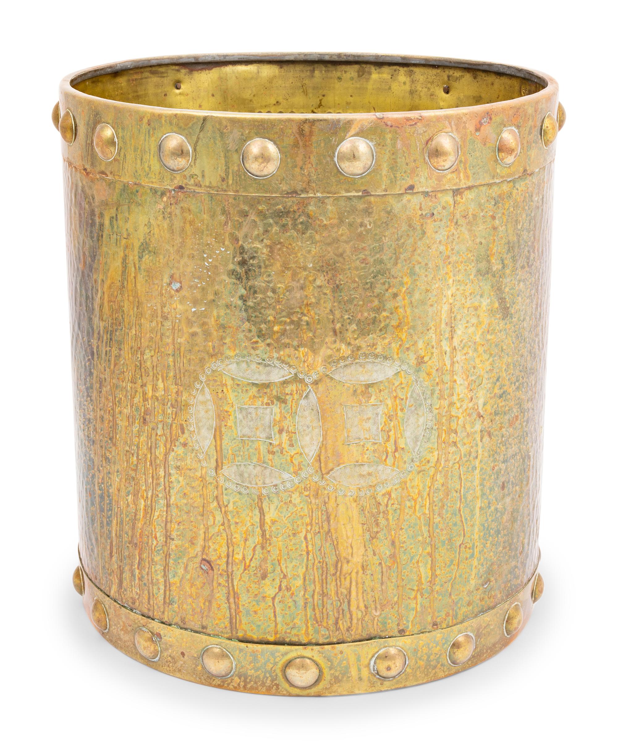 Two Hammered Brass Vessels