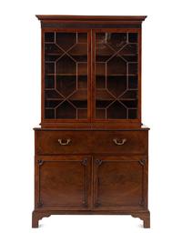 A George III Mahogany Bureau Bookcase