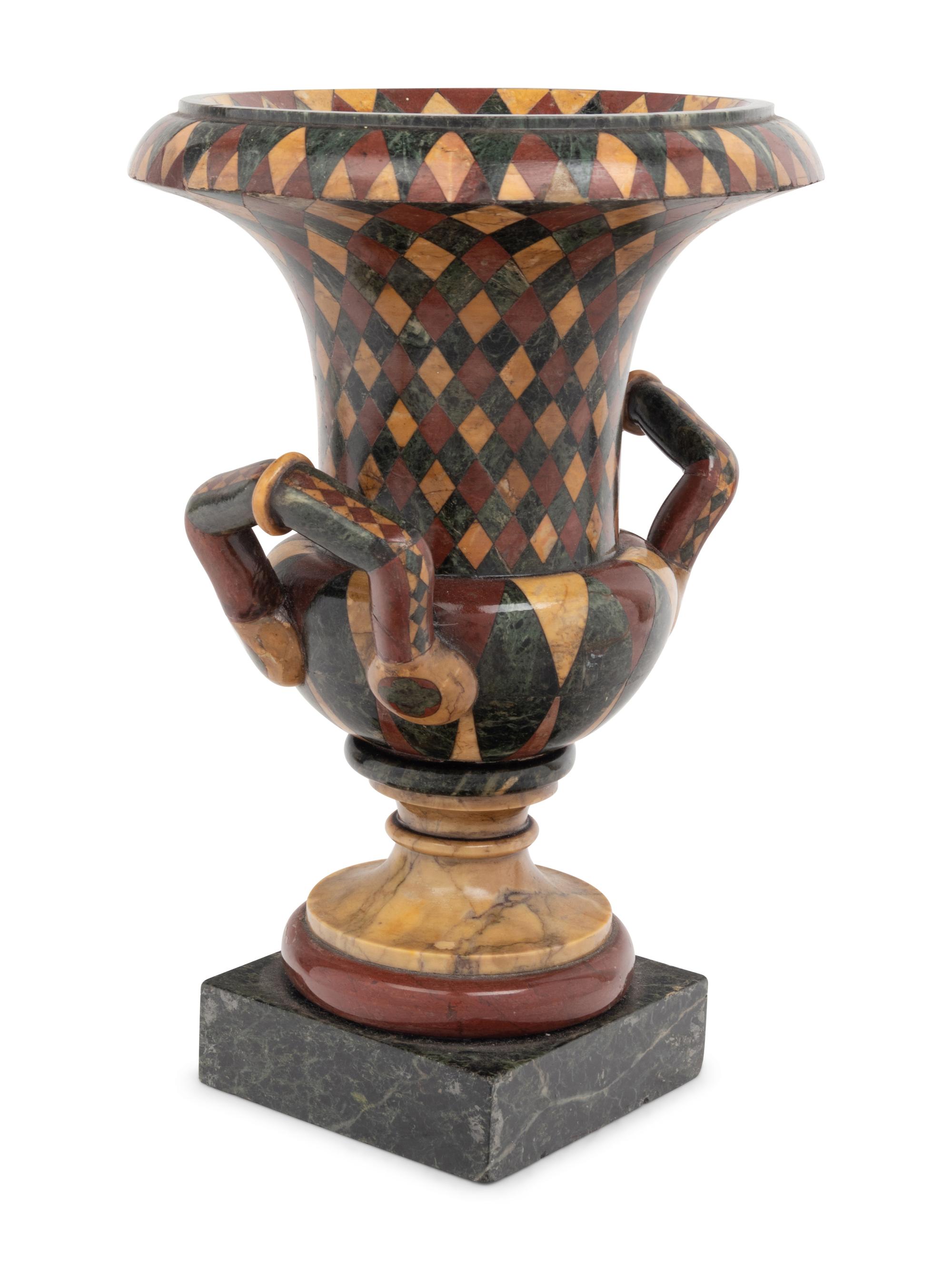 A Grand Tour Marble Mosaic Campagna Vase