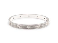 CARTIER, WHITE GOLD AND DIAMOND 'LOVE' BRACELET