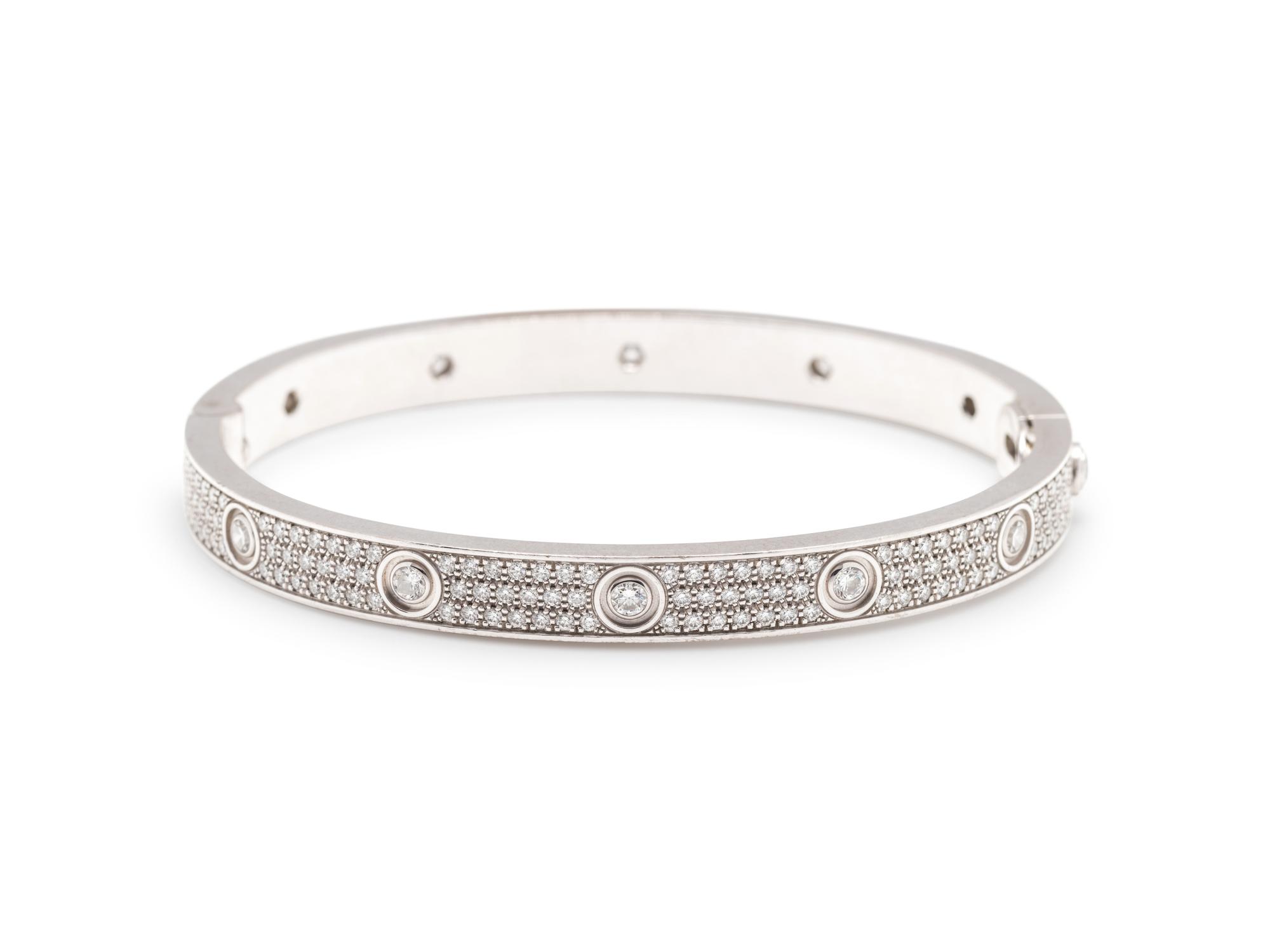CARTIER, WHITE GOLD AND DIAMOND 'LOVE' BRACELET