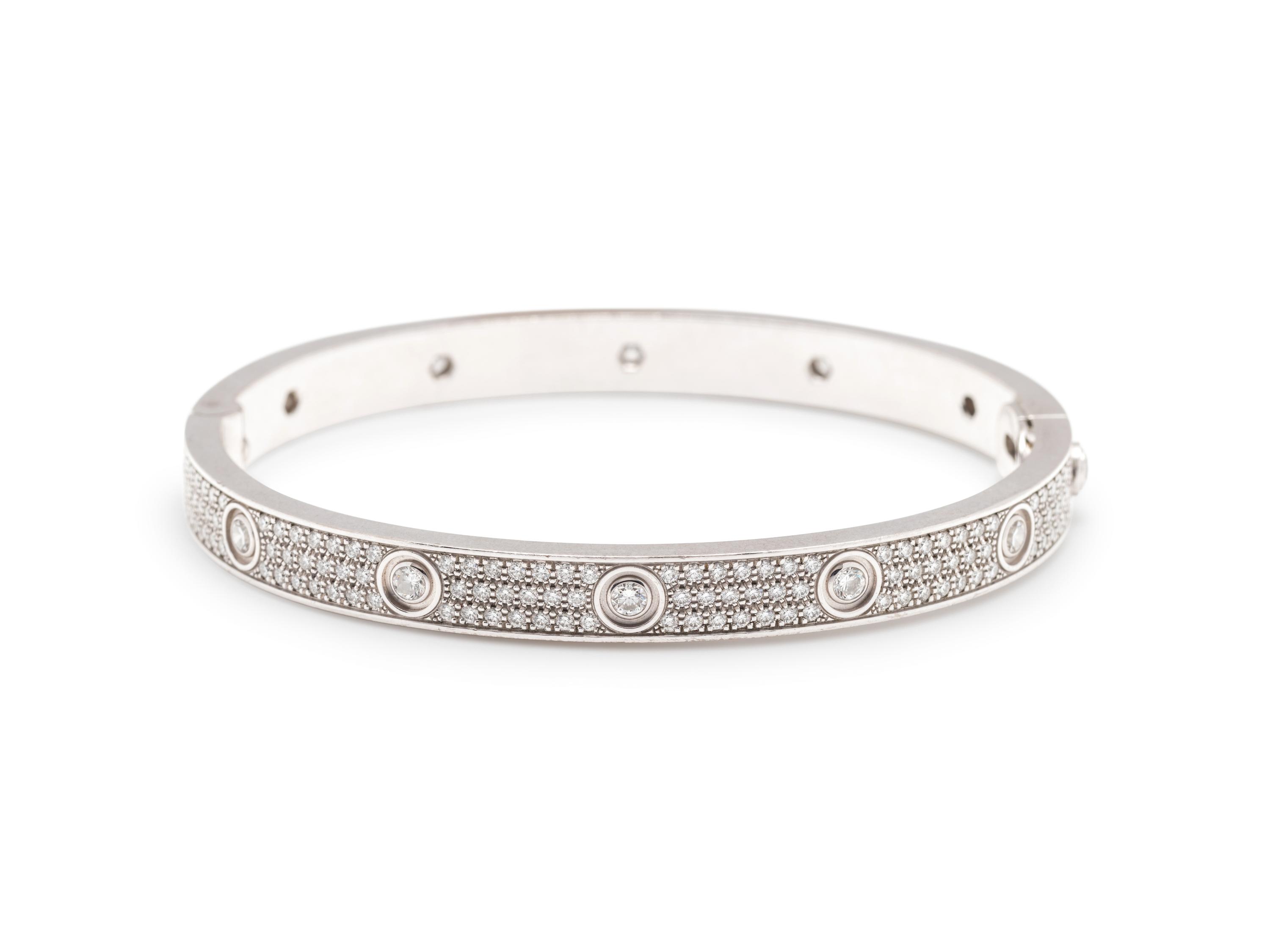 CARTIER, WHITE GOLD AND DIAMOND 'LOVE' BRACELET