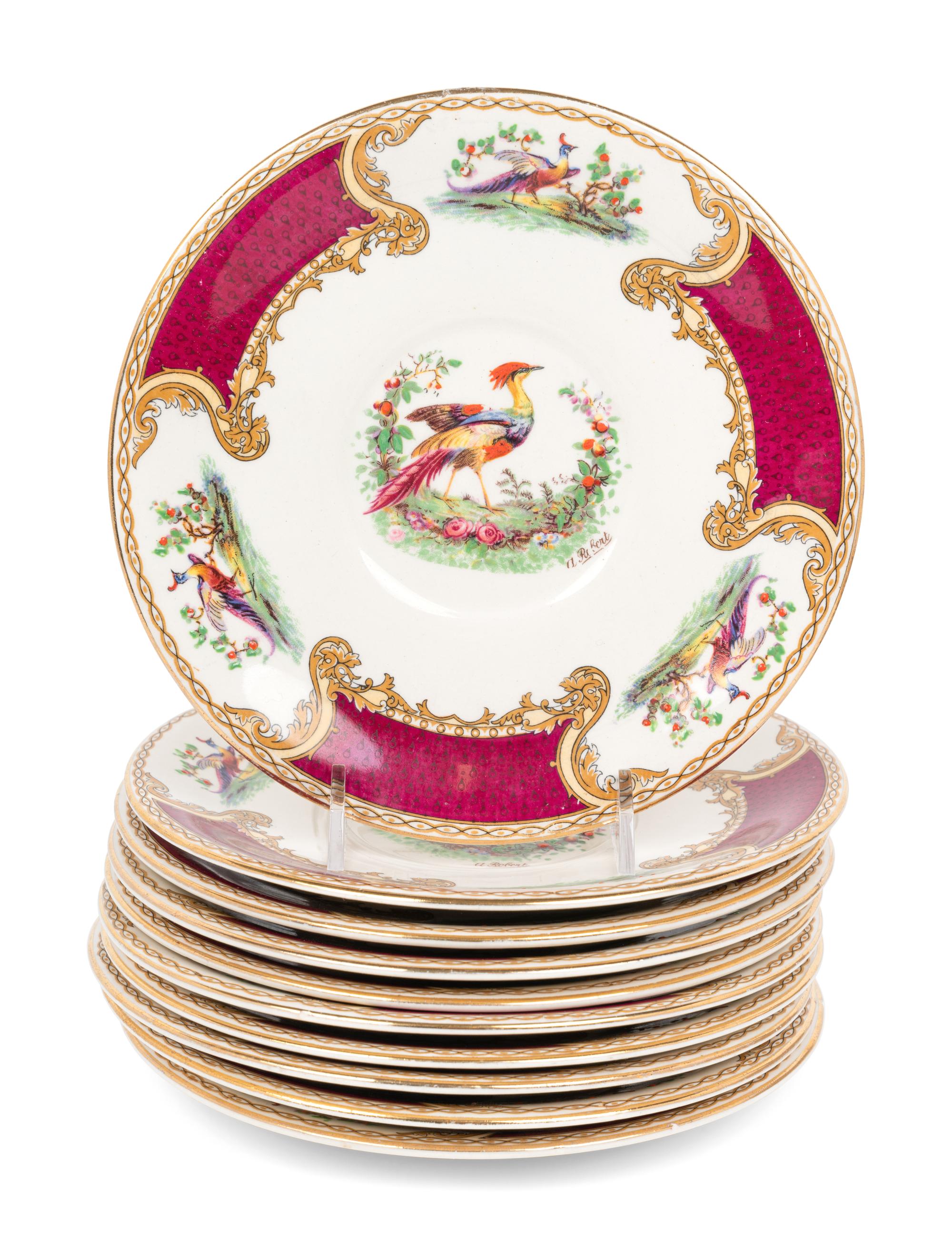 A Myott Staffordshire Chelsea Bird Partial Dinner Service