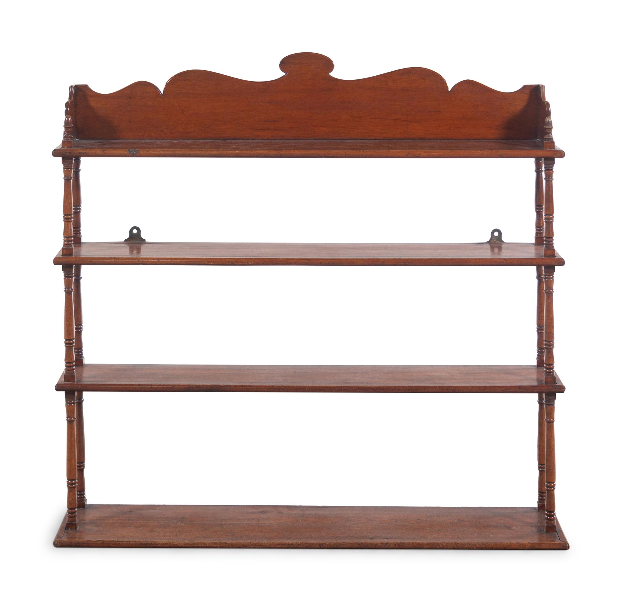 An English Walnut Hanging Étagère