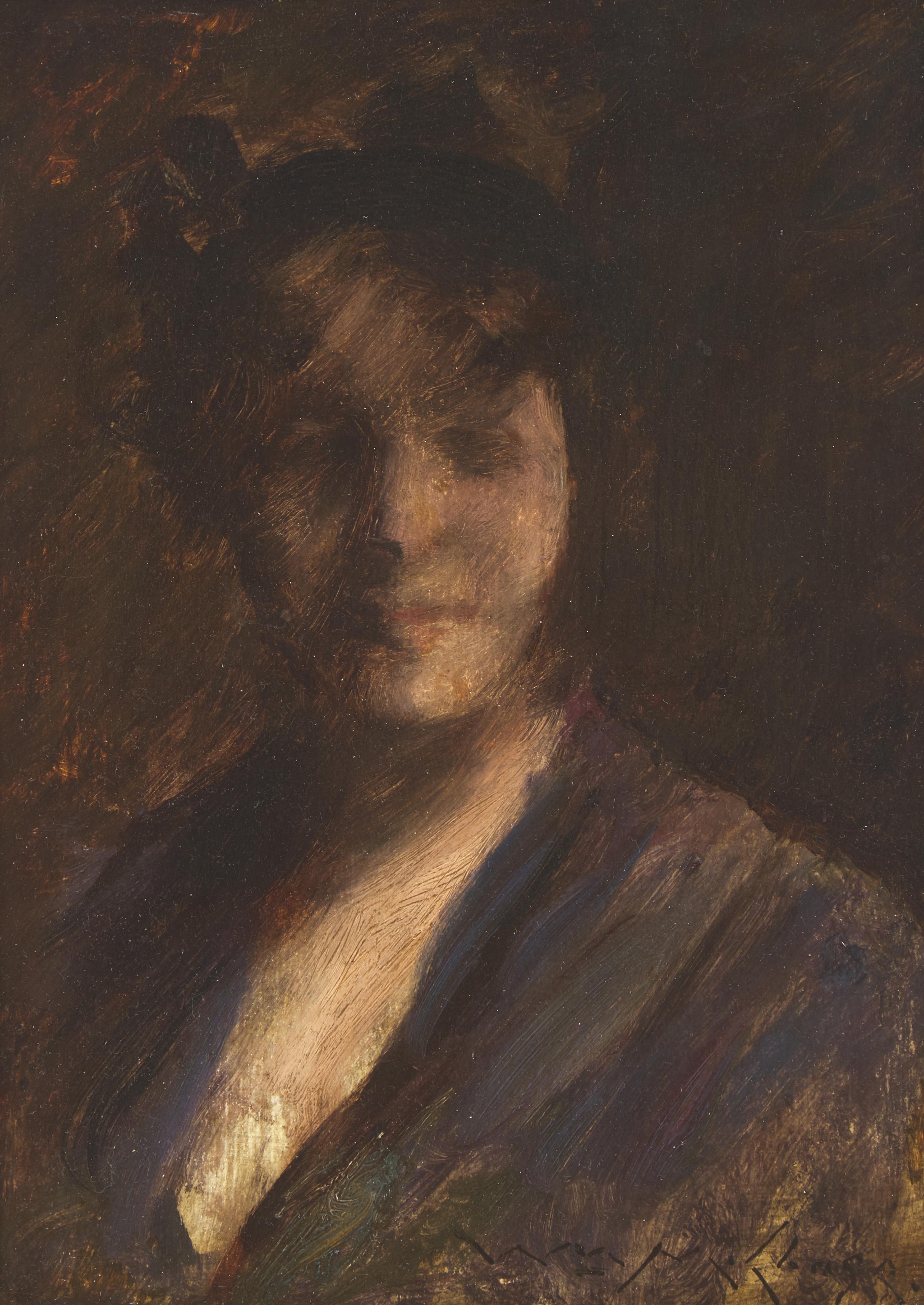 William Merritt Chase (American, 1849-1916) — Helen (Portrait Sketch) , c. 1914