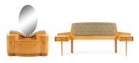 Art Deco, AMERICAN, CIRCA 1940s, a bedroom suite, comprising a vanity and a headboard