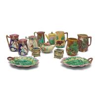 An Assorted Collection of Majolica Table Articles