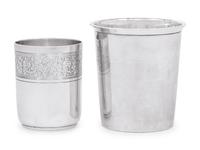 Two French Silver Beakers