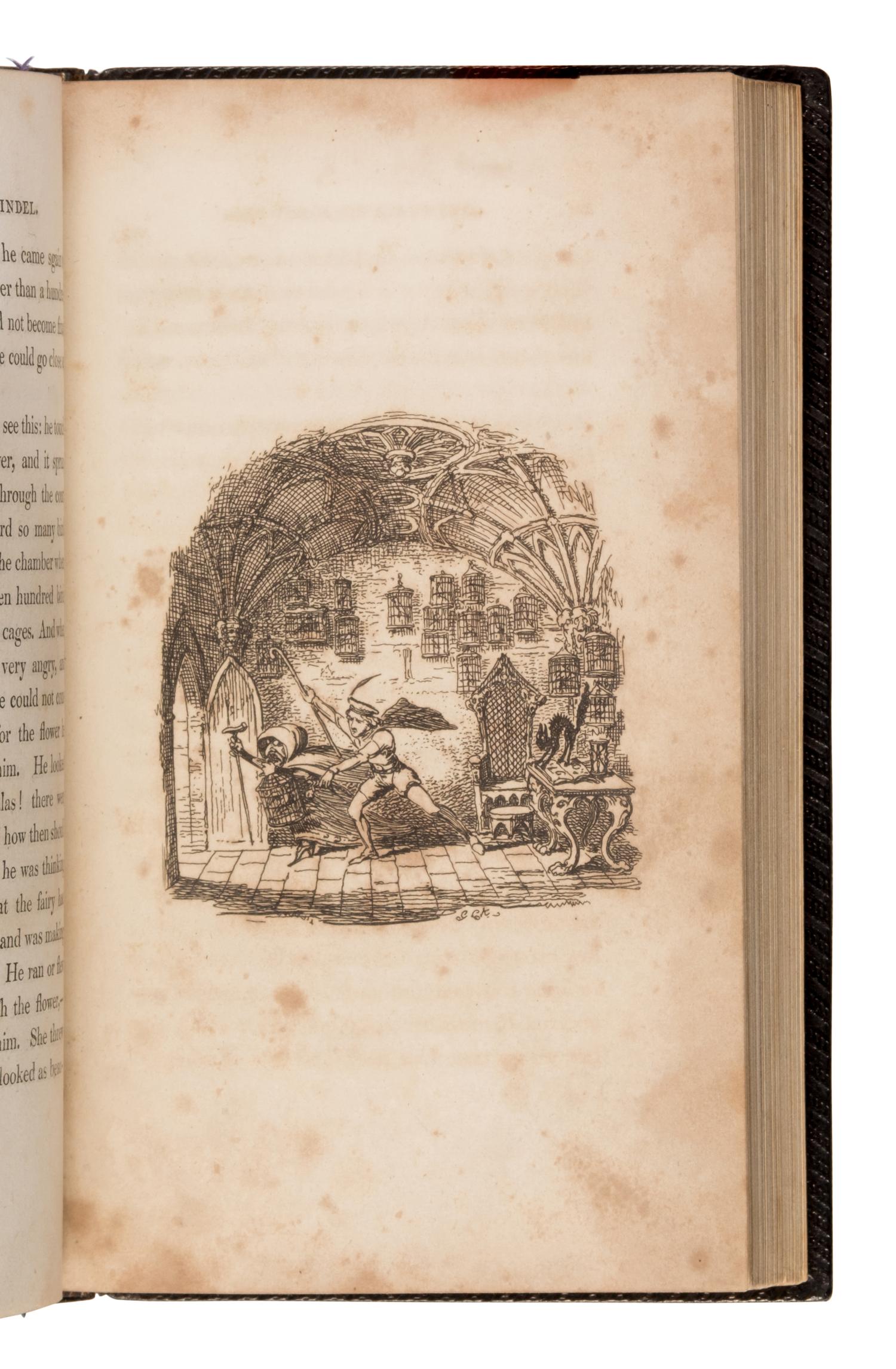 Grimm, Jakob (1785-1863) and Wilhelm Grimm (1786-1859). German Popular Stories. Translated from the Kinder und Haus Märchen [by Edgar Taylor]. London: C. Baldwyn [vol. II: James Robins], 1824-1826.
