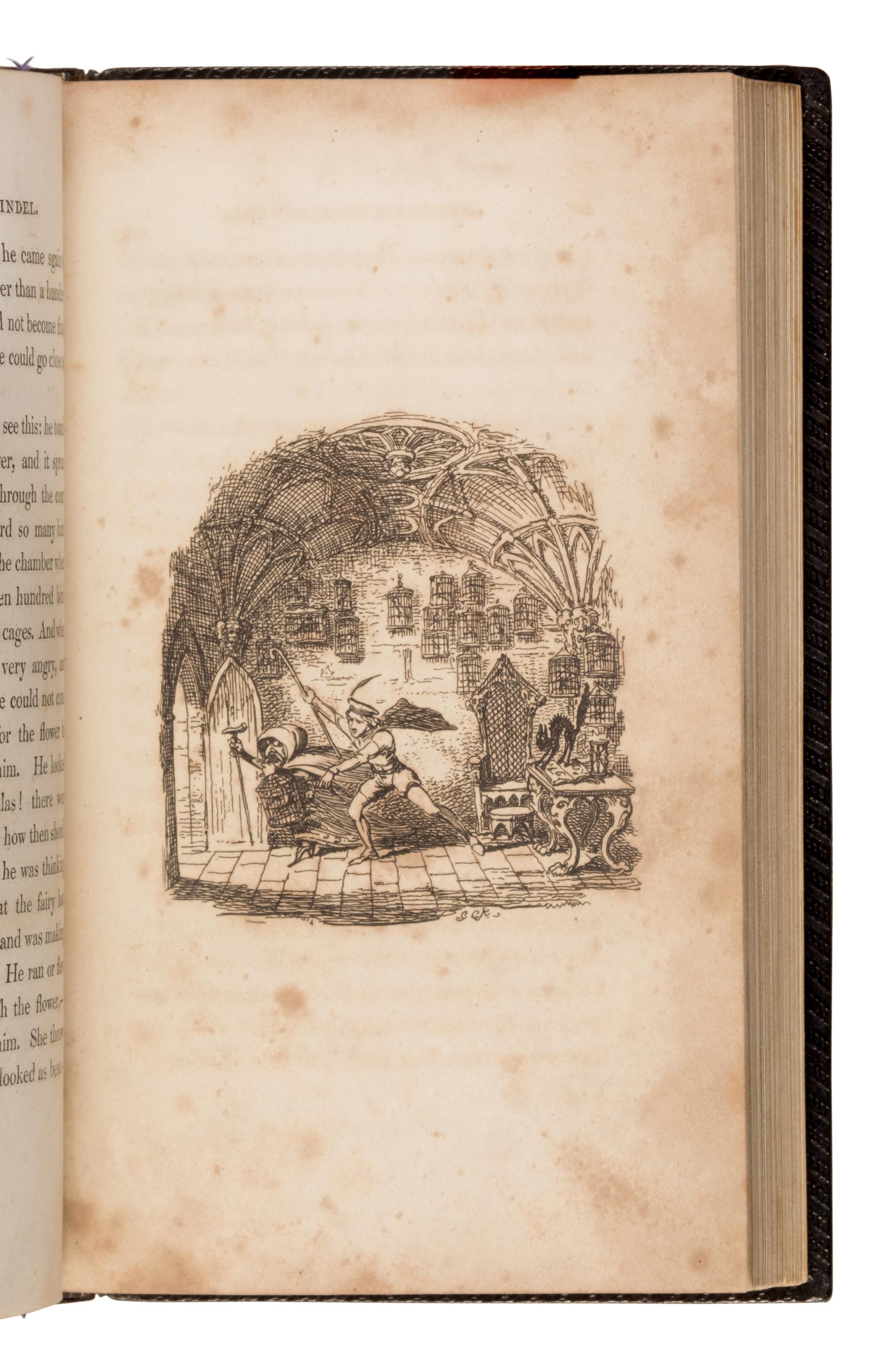 Grimm, Jakob (1785-1863) and Wilhelm Grimm (1786-1859). German Popular Stories. Translated from the Kinder und Haus Märchen [by Edgar Taylor]. London: C. Baldwyn [vol. II: James Robins], 1824-1826.