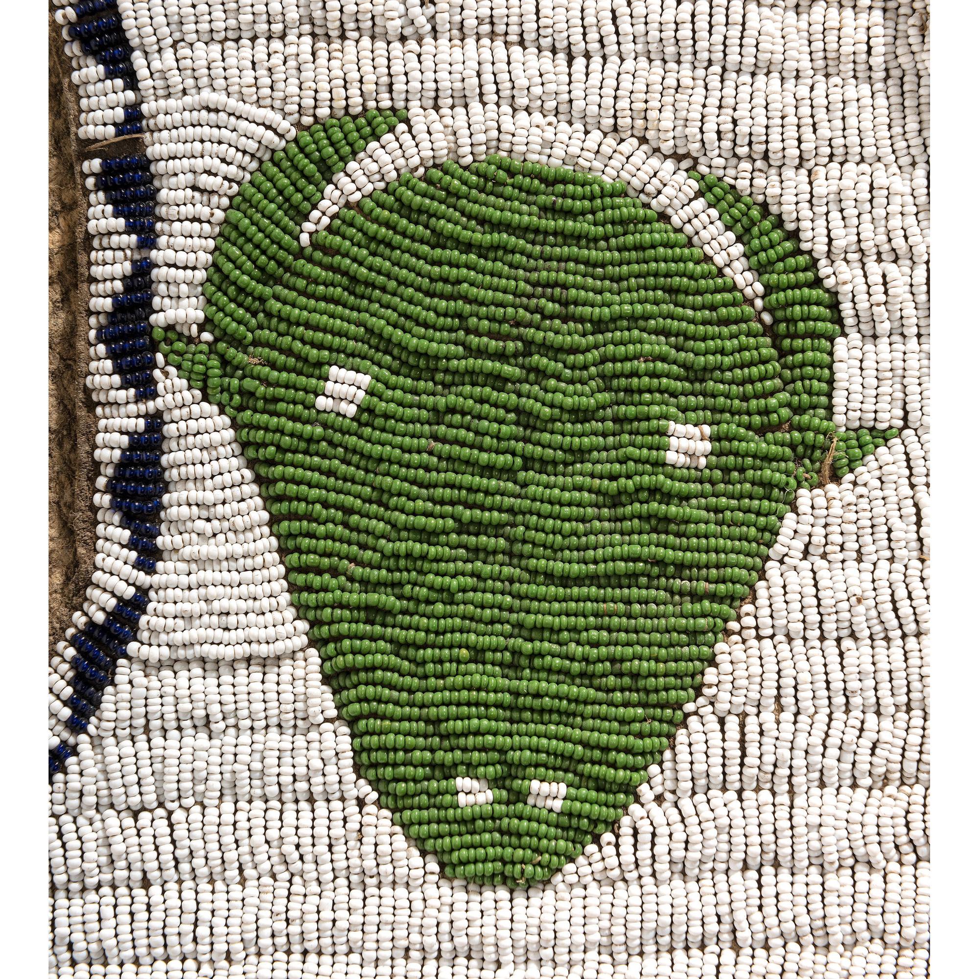 Sioux Child's Beaded Buffalo Hide Pictorial Vest