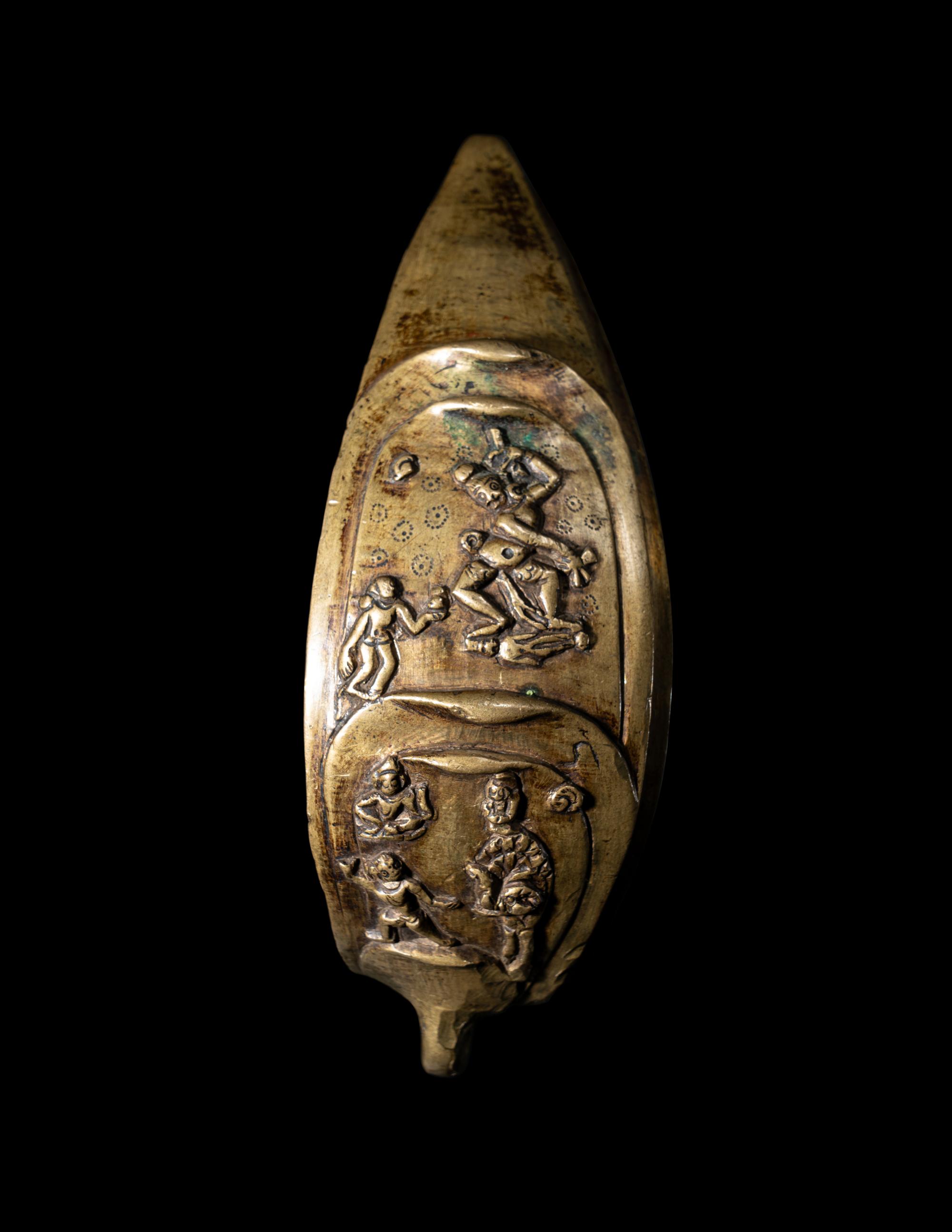 Two Tibetan Bronze Mandala Leaves