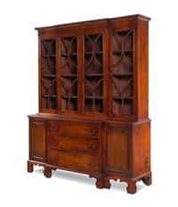A George III Style Mahogany Breakfront Bookcase