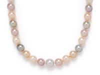 CULTURED PEARL AND DIAMOND NECKLACE