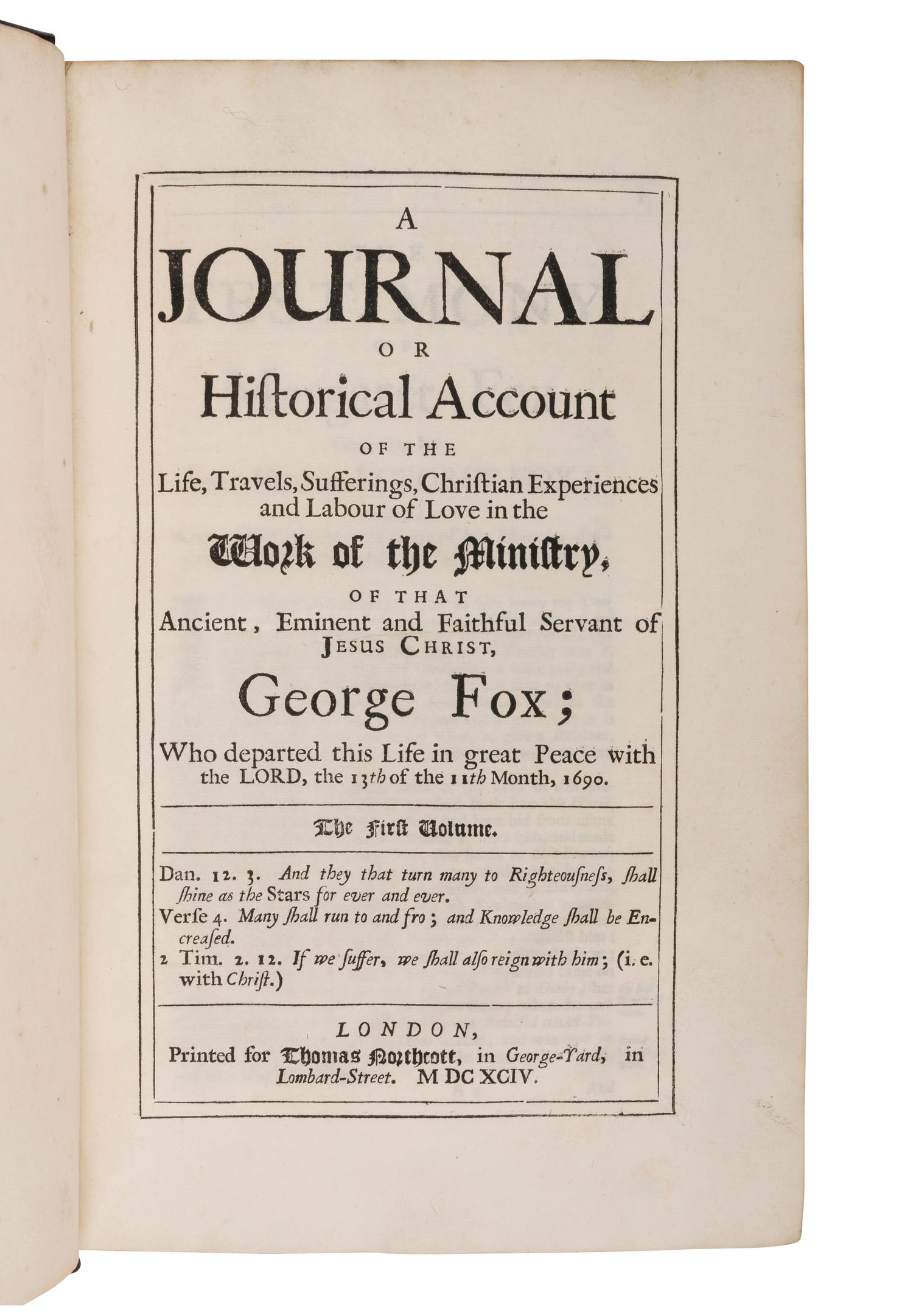 [QUAKER HISTORY]. A group of 4 works in 5 volumes, MOST FIRST EDITIONS, comprising: