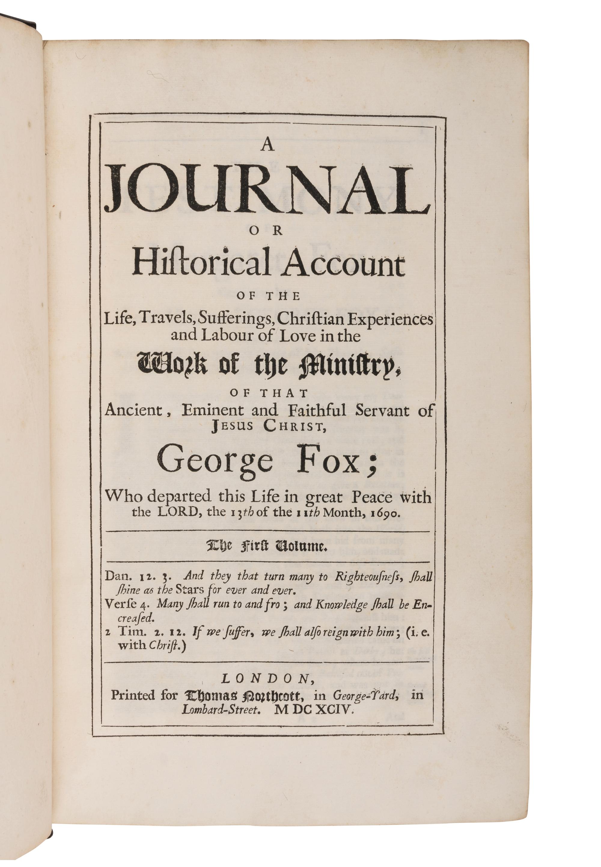 [QUAKER HISTORY]. A group of 4 works in 5 volumes, MOST FIRST EDITIONS, comprising: