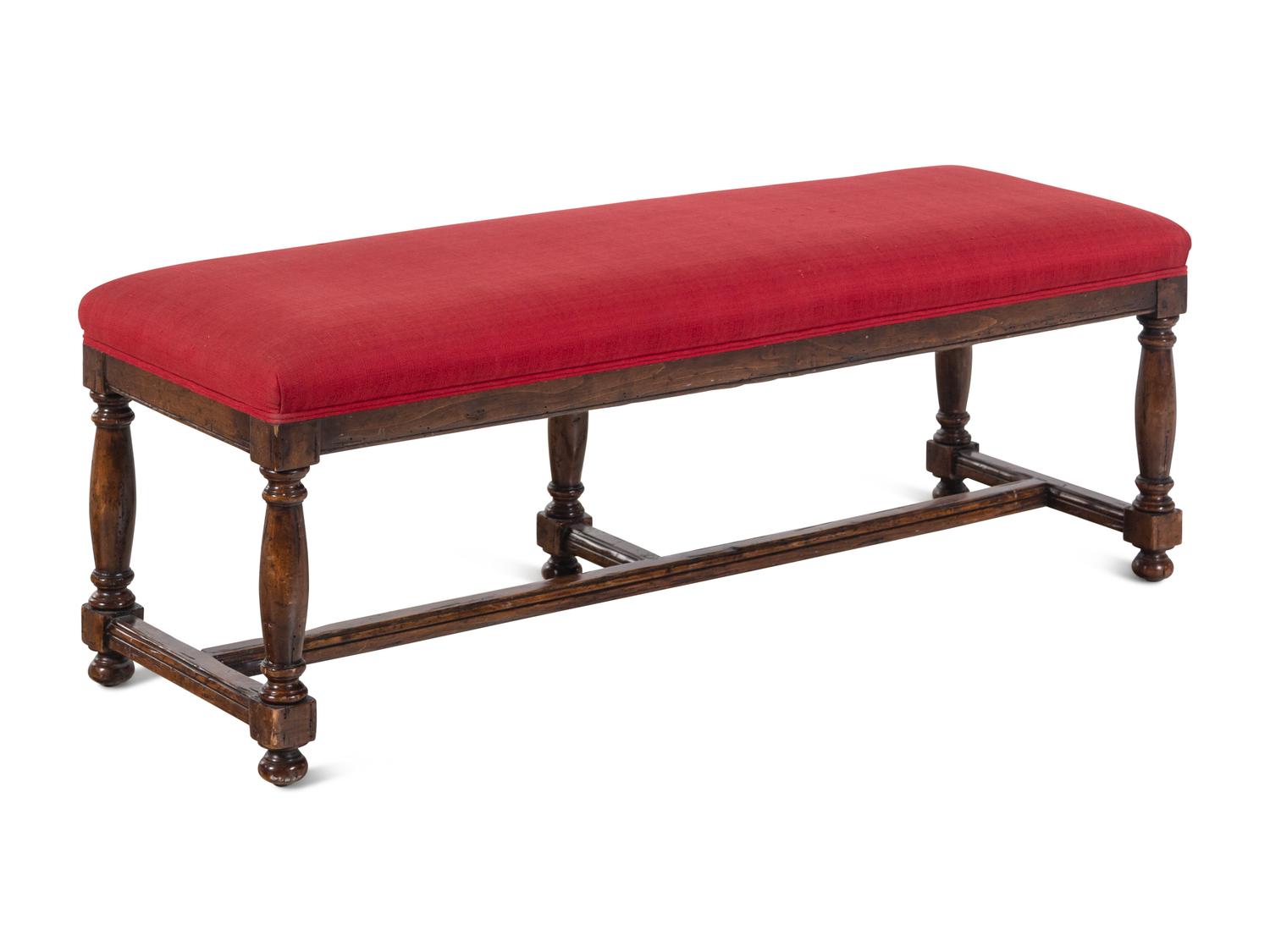 A William and Mary Style Walnut Bench