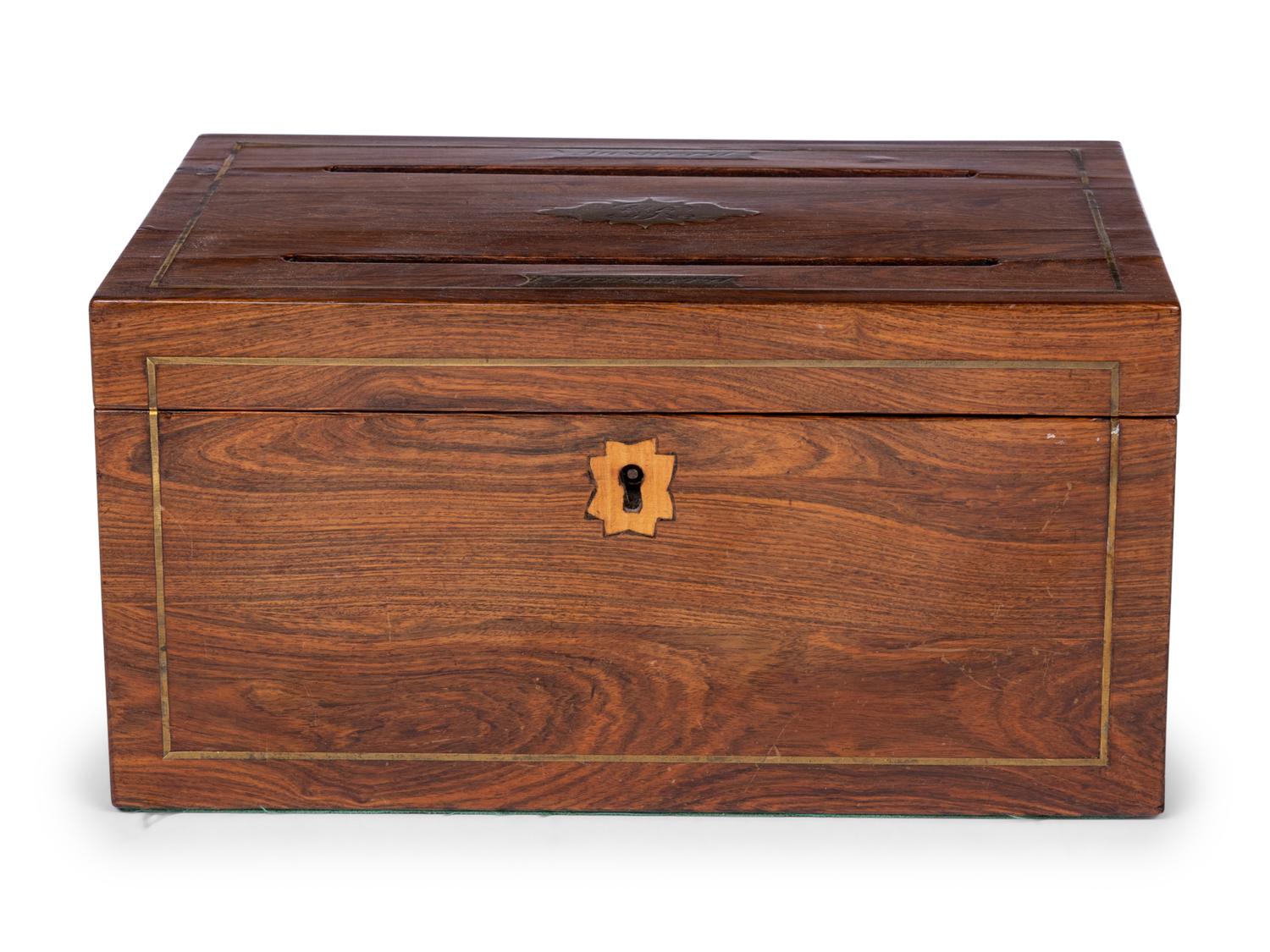 A Regency Brass Mounted Rosewood Letter Box