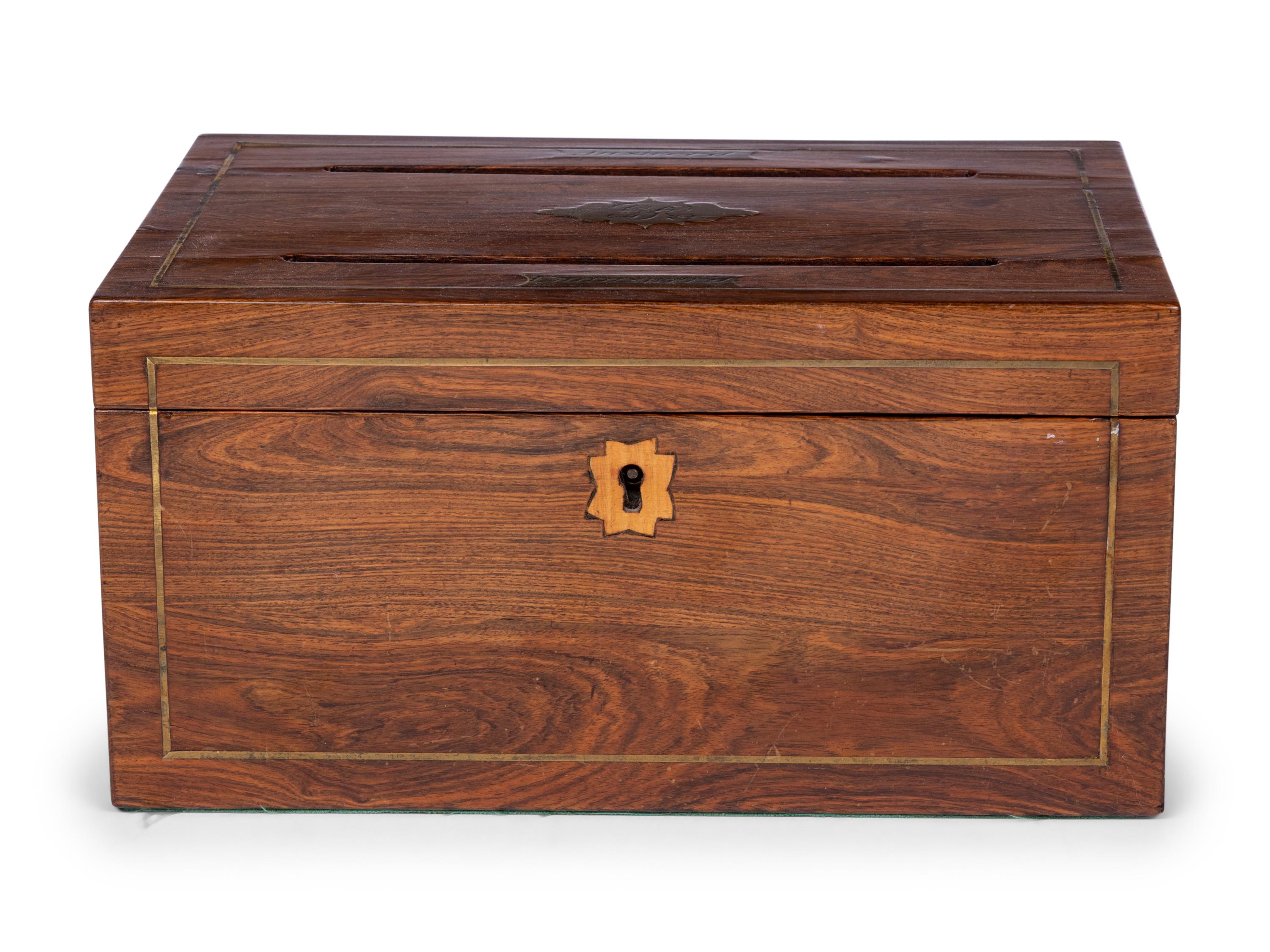 A Regency Brass Mounted Rosewood Letter Box
