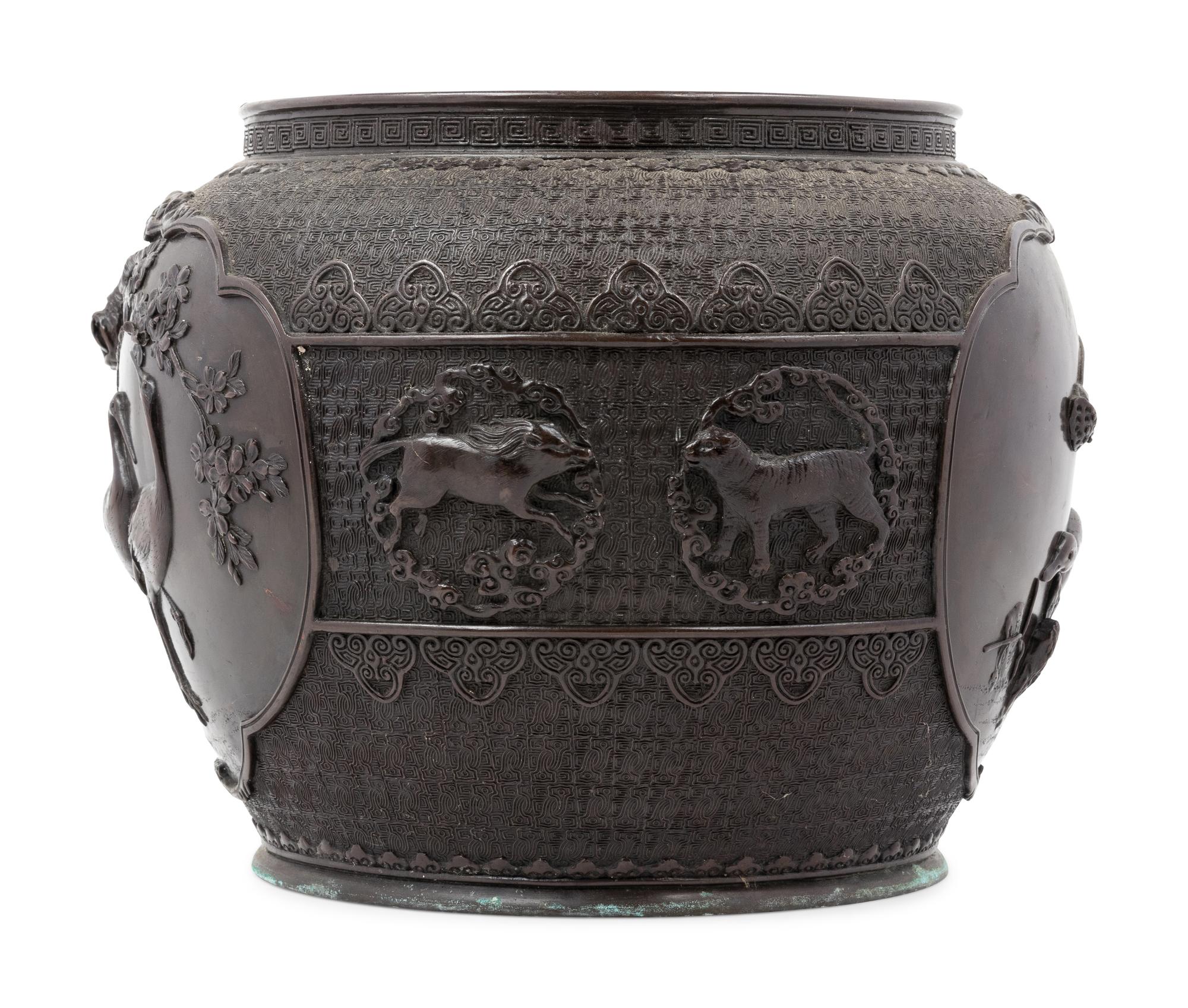 A Japanese Bronze Jardinière