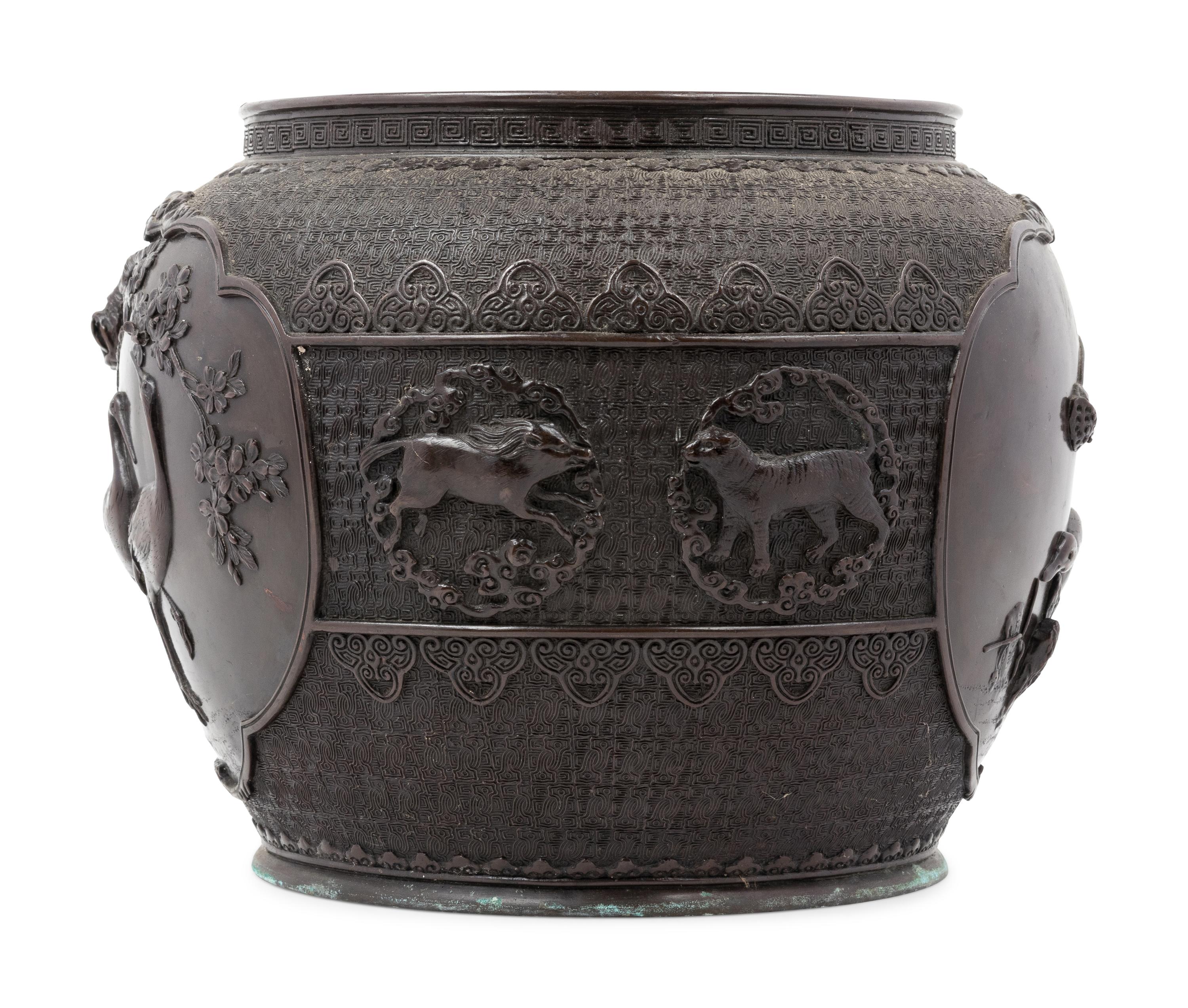 A Japanese Bronze Jardinière