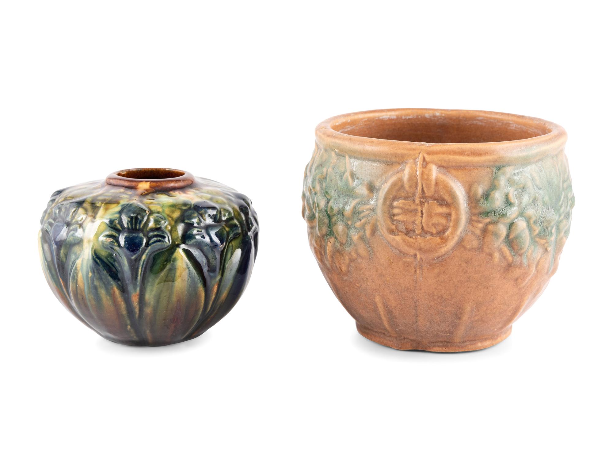 Two Ohio Pottery Vases, Including a Brush-McCoy "Amaryllis" Vase