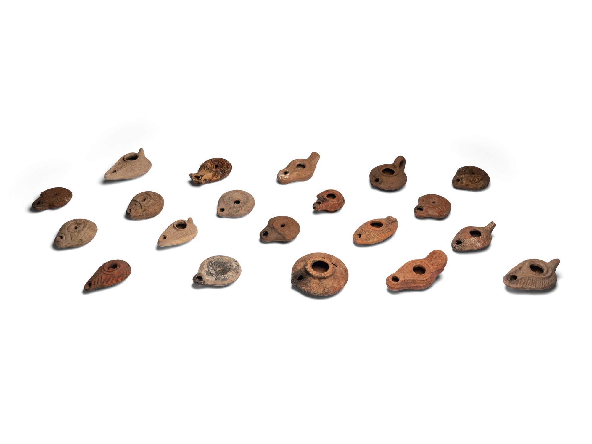 Nineteen Greco-Roman Terracotta Oil Lamps