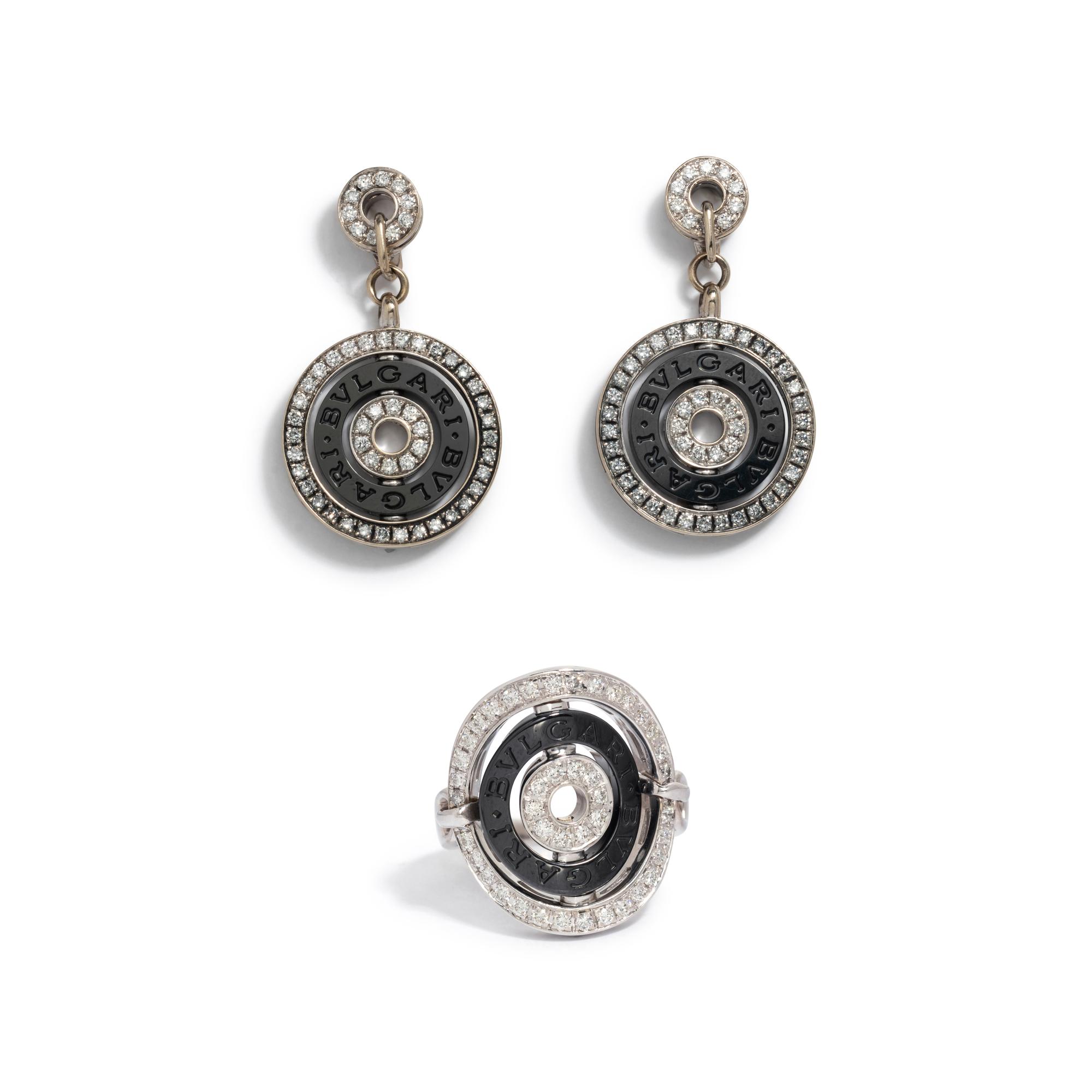BVLGARI, COLLECTION OF WHITE GOLD, DIAMOND AND HEMATITE 'ASTRALE' JEWELRY
