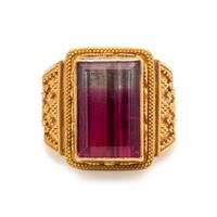 LUNA FELIX GOLDSMITH, YELLOW GOLD AND BICOLOR TOURMALINE RING