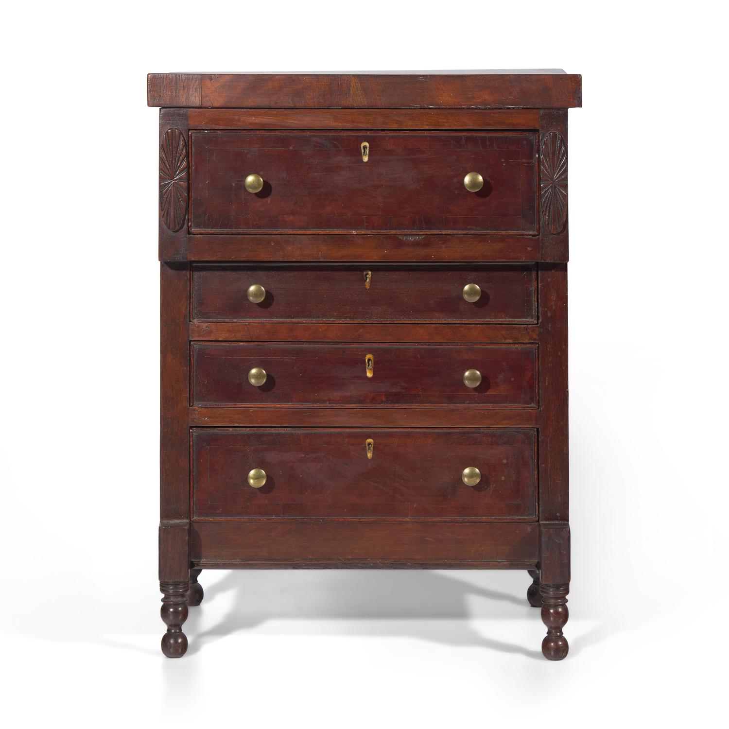 A Miniature Classical Mahogany Chest of Drawers