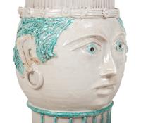 A Glazed Ceramic Figural Floor Vase