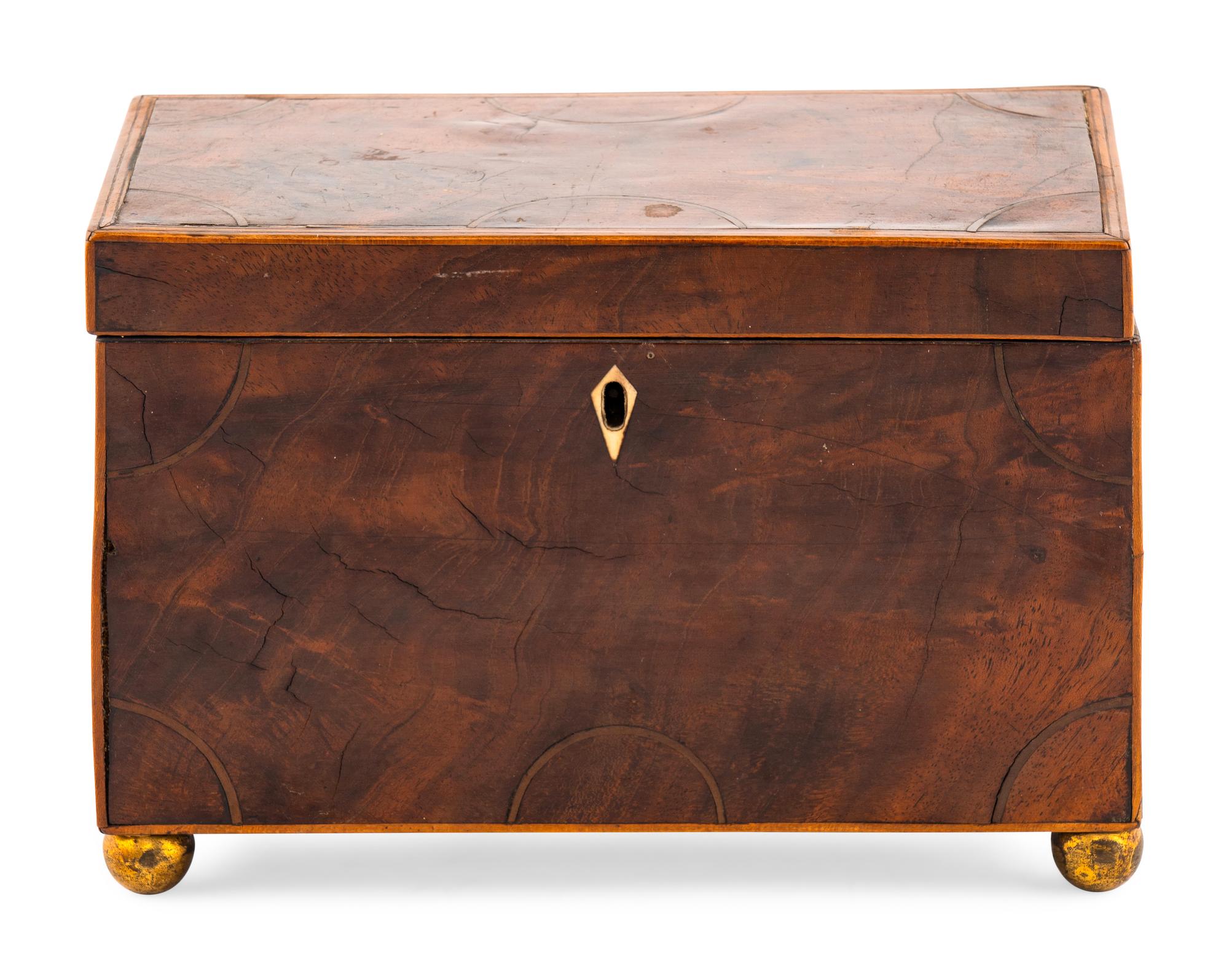 A George III Walnut Tea Caddy