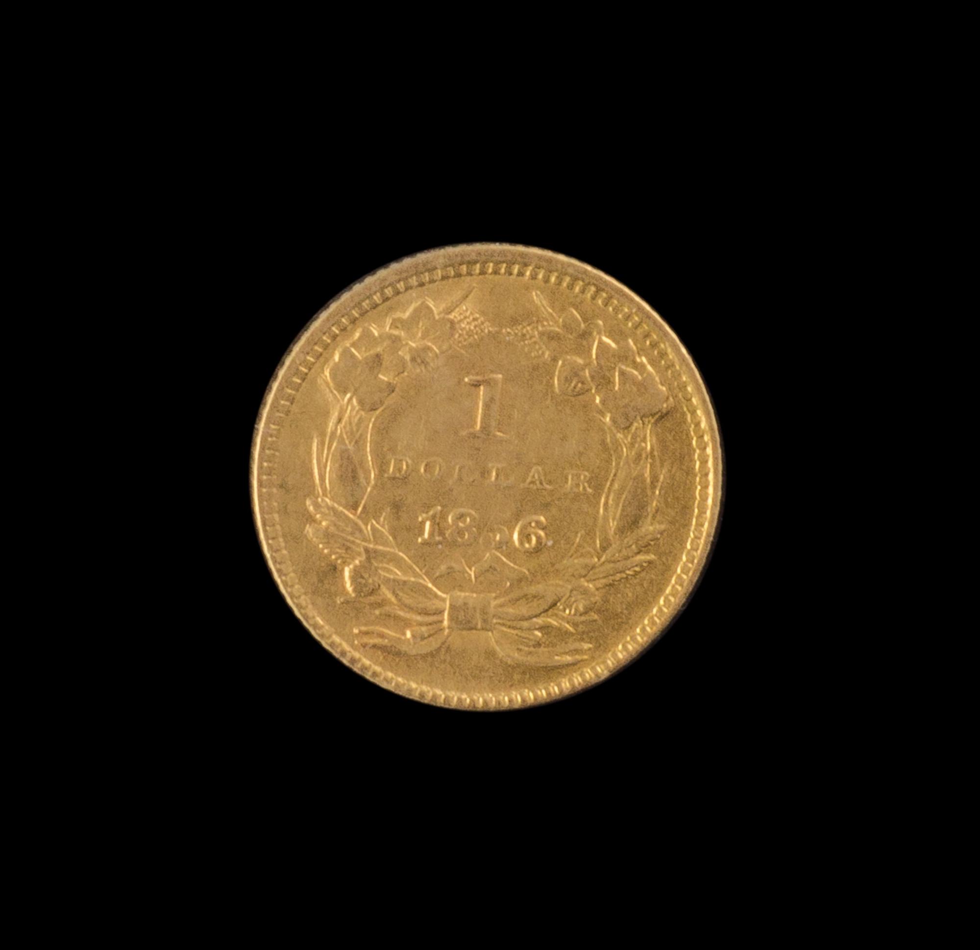 A United States 1856 Indian Princess: Type 3 $1 Gold Coin