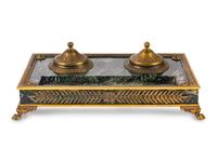 An Empire Gilt Bronze Mounted Marble Encrier